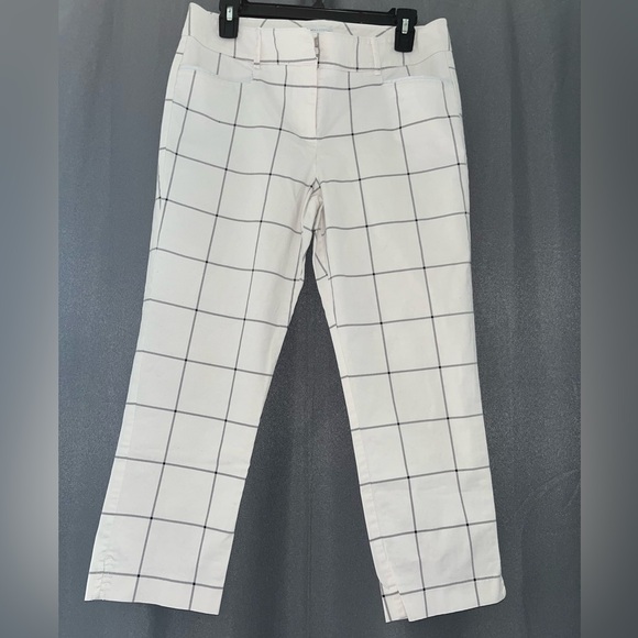 New York & Company Pants - New York & Company Women White Grid Chinos